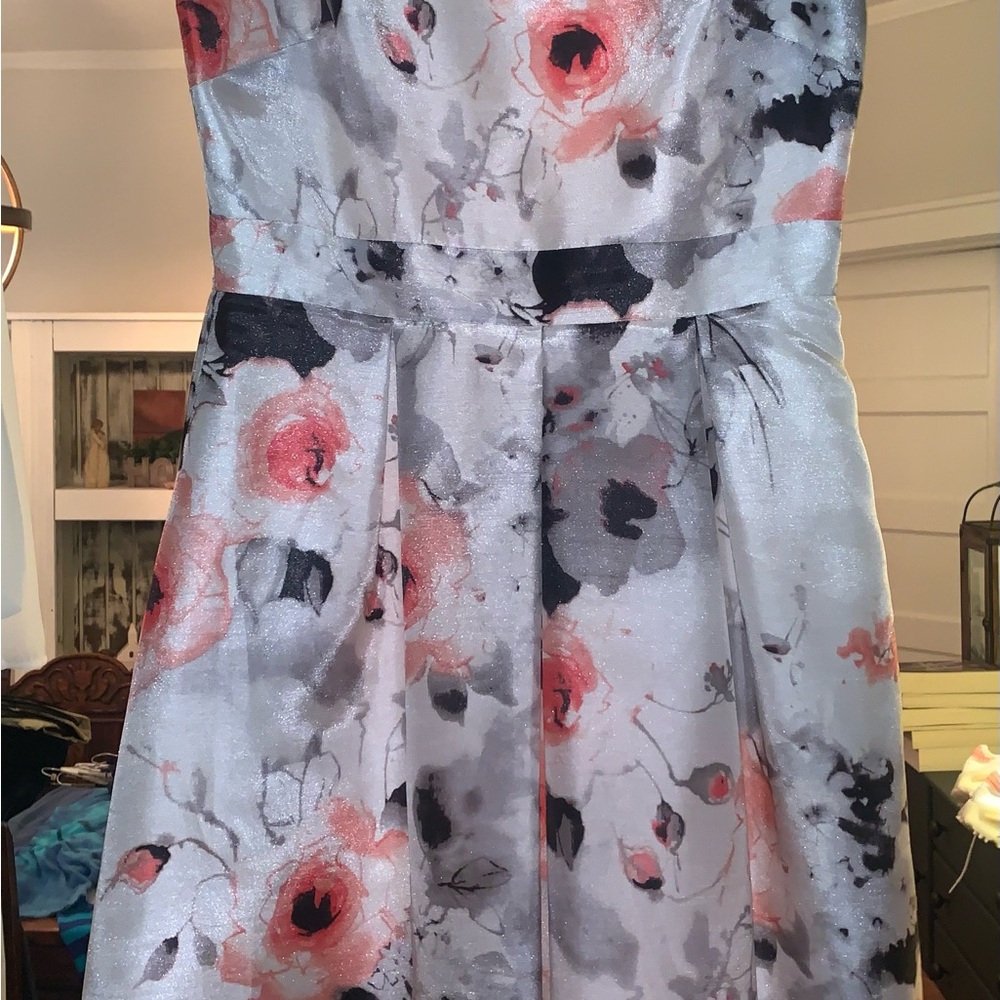 Studio One Pink and Gray Strapless A-line Dress